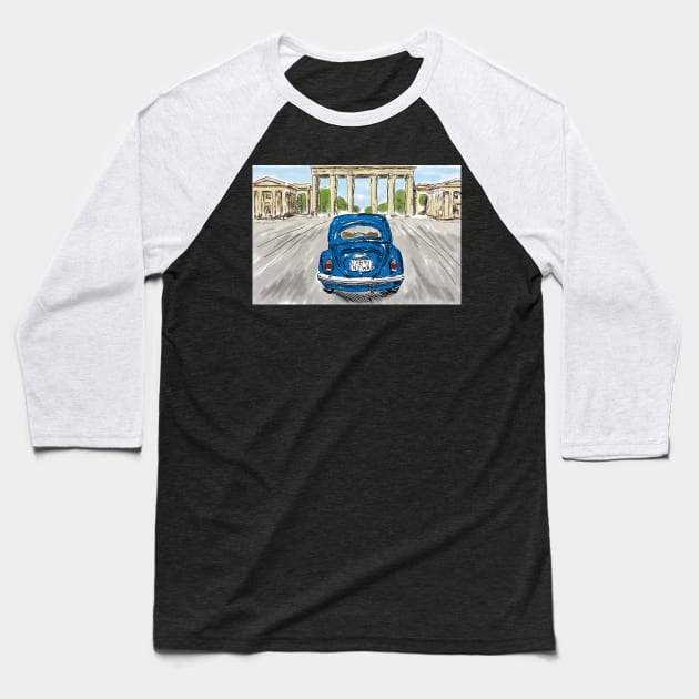 Classic car blue Baseball T-Shirt by NYWA-ART-PROJECT